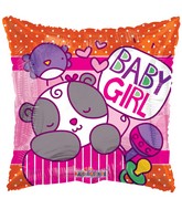 18" Baby Girl Sleepy Bear Balloon