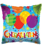 18" Congratulations Patterned Balloons Balloon