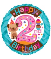 18" 2nd Birthday Girl Balloon