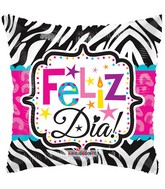18" Feliz Dia Cebra Gellibean Balloon (Spanish)