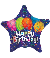 9" Airfill Only Star Birthday Festive Balloon
