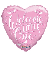 9" Airfill Only Heart Welcome Little One Pink Balloon