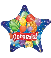 18" Star Congrats Festive Gellibean Balloon