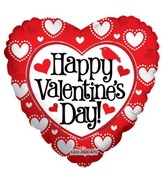 18" Happy Valentine's Day Many Hearts