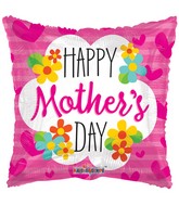 18" Mother's Day Square With Flowers Balloon