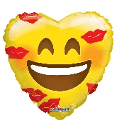 18" Smiley With Kisses Balloon