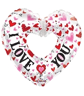 9" Airfill Only I Love You White Heart Shape Balloon