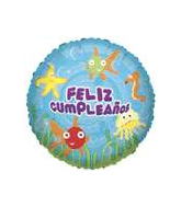 18" Feliz Cumpleanos Bajo (Fish) Balloon (Spanish)