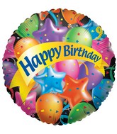 4" Airfill Only Happy Birthday Festive Balloons