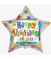 36" Happy Birthday Stars Balloon