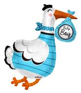 36" Baby Boy Stork Shape Balloon