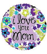18" Mom Flowers Clear View Balloon