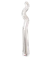 14" Airfill Only Kurly Zig Zag Silver Balloon