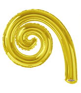 14" Airfill Only Kurly Spiral Gold Balloon