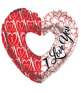 9" Airfill Only I Love You & Xoxo Heart Shape Foil Balloon