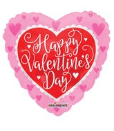 18" Happy Valentine's Day Red Heart Foil Balloon