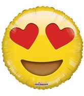 9" Airfill Only Smiley With Hearts Foil Balloon
