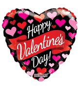 9" Happy Valentine's Day Banner & Hearts Non Foil Balloon