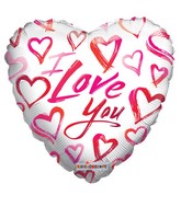9" Airfill Only Love Sketchy Hearts Balloon