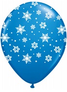 11" Qualatex Snowflakes Royal Blue (50 Count)