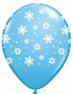 11" Qualatex Latex Balloons Snowflakes Pale Blue (50 Count)