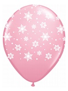 11" Qualatex Snowflakes Pink (50 Count)