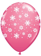 11" Qualatex Latex Balloons Snowflakes Rose (50 Count)