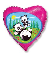18" Funny Pandas Mylar Balloon