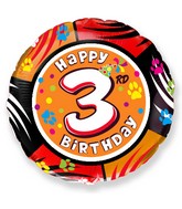 18" Round Number 3 Balloon