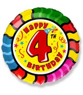 18" Round Number 4 Balloon