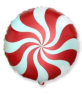 18" Round Candy Peppermint Swirl Red