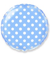 18" Round Polka Dots Balloon Light Blue