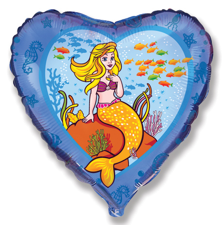 18" Mermaid Under Sea Mylar Balloon