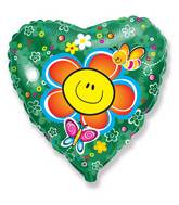 18" Smiley Face Flower Balloon