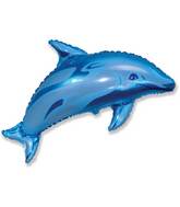 37" Dolphin Blue Balloon