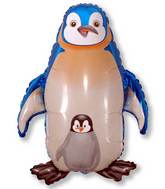 35" Jumbo Mylar Penguin Balloon Blue