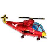 38" Helicopter Balloon Red