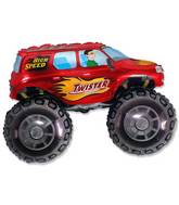 30" Big Wheels Monster Truck Red Foil Balloon