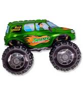 30" Big Wheels Monster Truck Green Foil Balloon