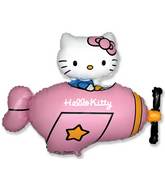 30" Jumbo Hello Kitty Plane Balloon Pink