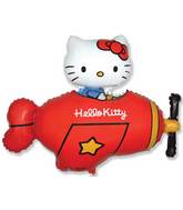 30" Jumbo Hello Kitty Plane Balloon Red