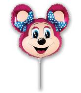 Airfill Only lolly Mouse Fuchsia Balloon