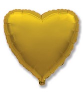 4" Airfill Only Metallic Gold Heart Foil Balloon