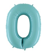 40" Megaloon Foil Shape 0 Baby Blue Balloon