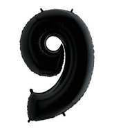 40" Megaloon Foil Shape Polybagged 9 Black Balloon
