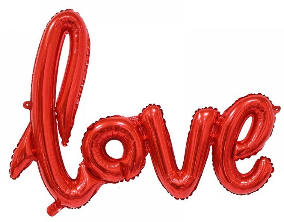 40" Airfill Only Love Script - Red Script Word Foil Balloon