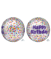 16" Orbz Happy Birthday Funfetti Foil Balloon