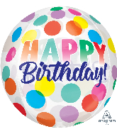 16" Orbz Happy Birthday Big Dots Foil Balloon
