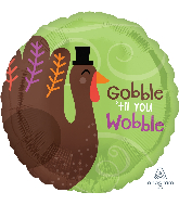 18" Gobble ‘til You Wobble Foil Balloon