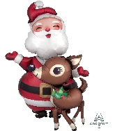48" Santa And Reindeer Walkers Foil Balloon